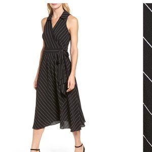 Halogen Collared Wrap Midi Dress